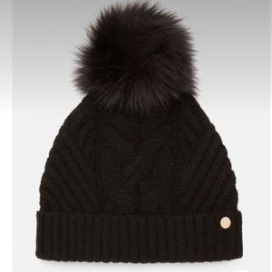 TED BAKER black Pom Pom bobble hat